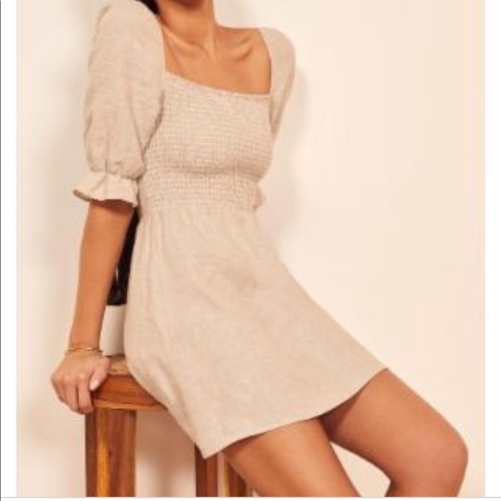 Reformation Cerise dress as XS, worn once, beige